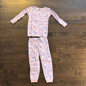 Baby Steps Girls Pink and Purple Camouflage Pajama Set Size 4